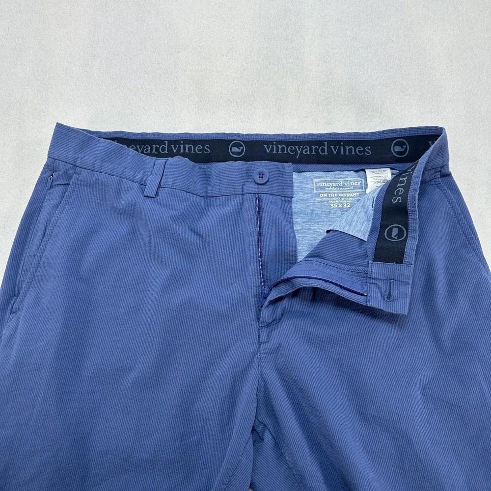 Vineyard Vines Pants Mens 35x32‎ Blue On-The-Go Stretch Chino Travel 1P001055